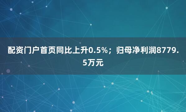 配资门户首页同比上升0.5%；归母净利润8779.5万元